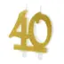 Κεράκι Γενεθλίων Αριθμός "40" Χρυσό