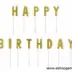 Κεράκια Γενεθλίων Happy Birthday Γκλίτερ Χρυσό (Σετ 13τεμ)