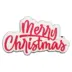 Ξύλινο Εκτυπωμένο Ταμπελάκι Merry Christmas Κόκκινο 4Χ2εκ.